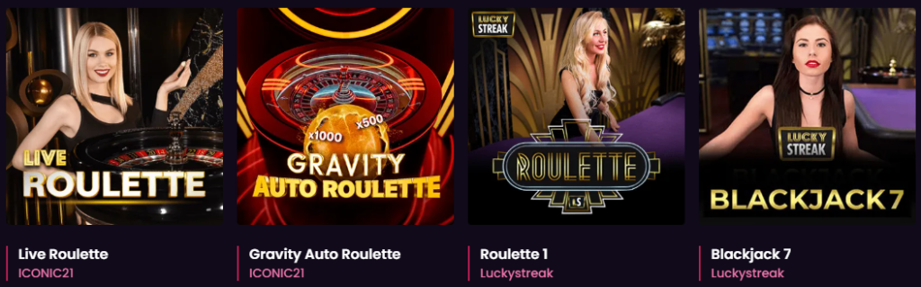 Loive dealer games at Vegas Now